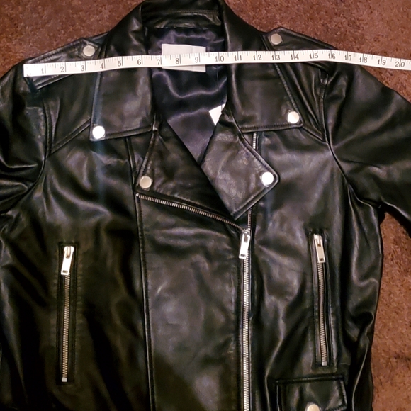 Rebecca Minkoff Genuine Leather Bikercore Black Jacket Size L - Picture 12 of 13